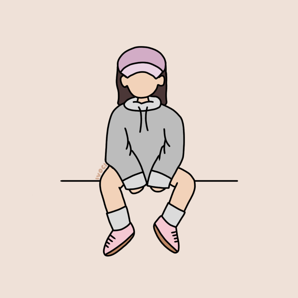 ivoci - Cute Girl Sitting Digital Illustration - 1