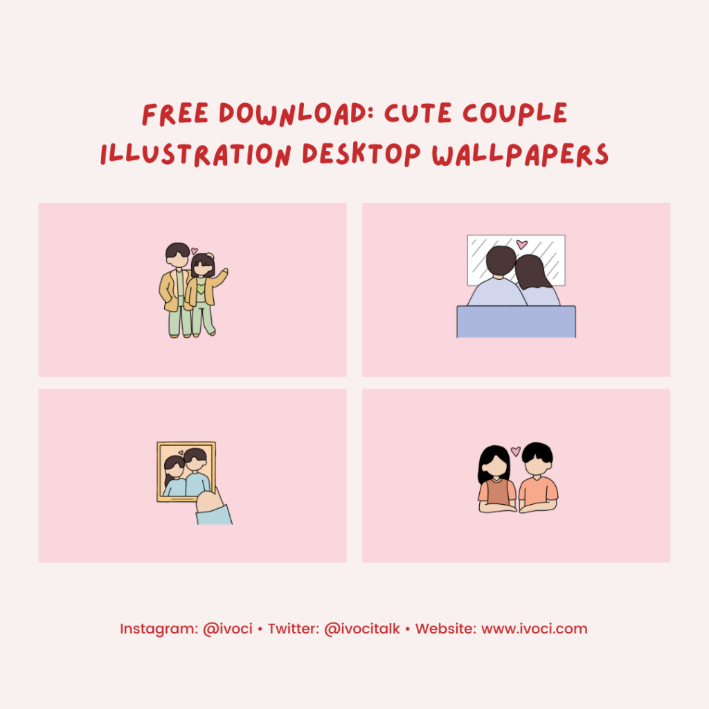ivoci-Free Download: Cute Couple Illustration Desktop Wallpapers-1