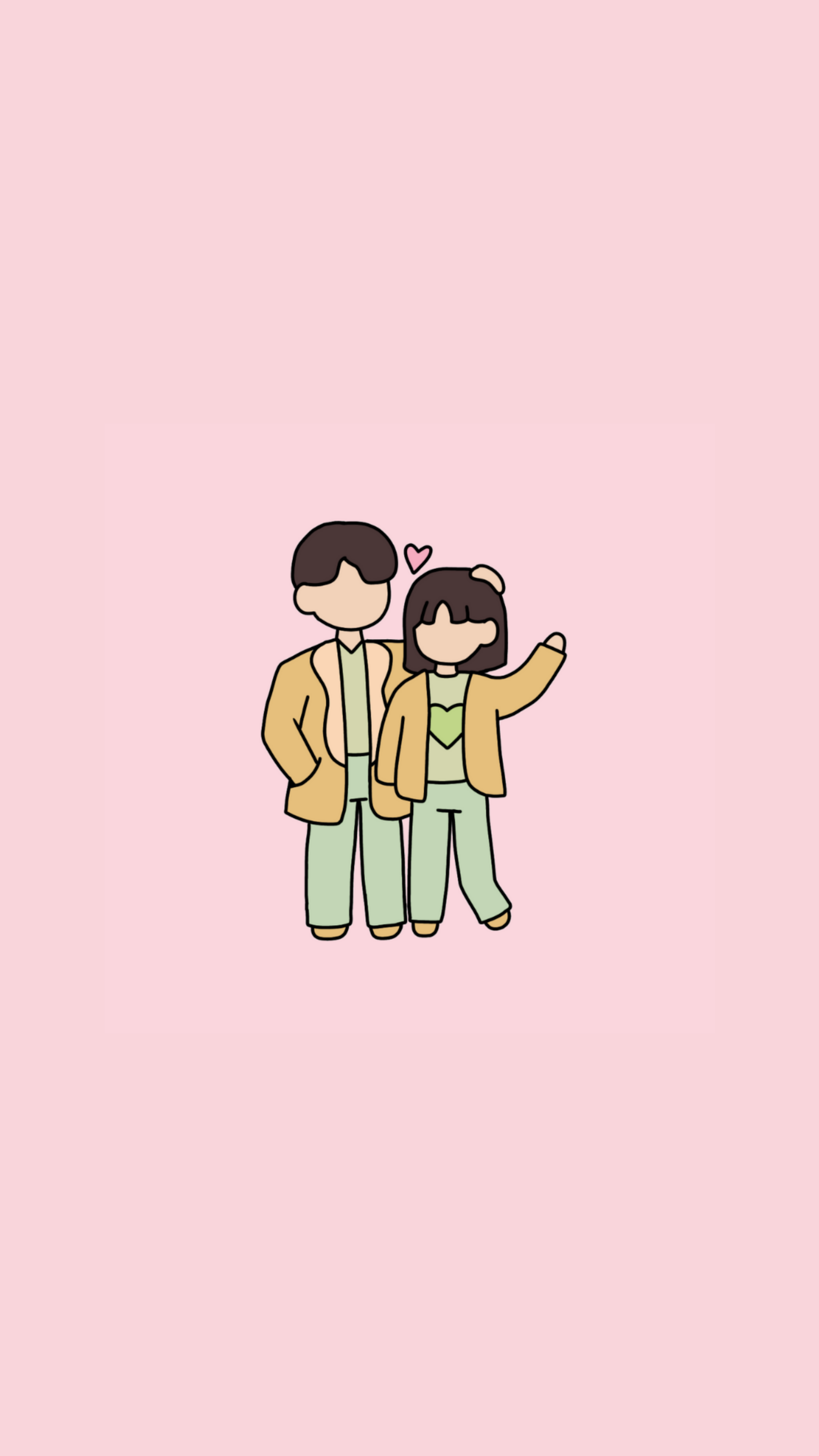 ivoci - Free Download: Cute Couple Illustration Phone Wallpapers - 3