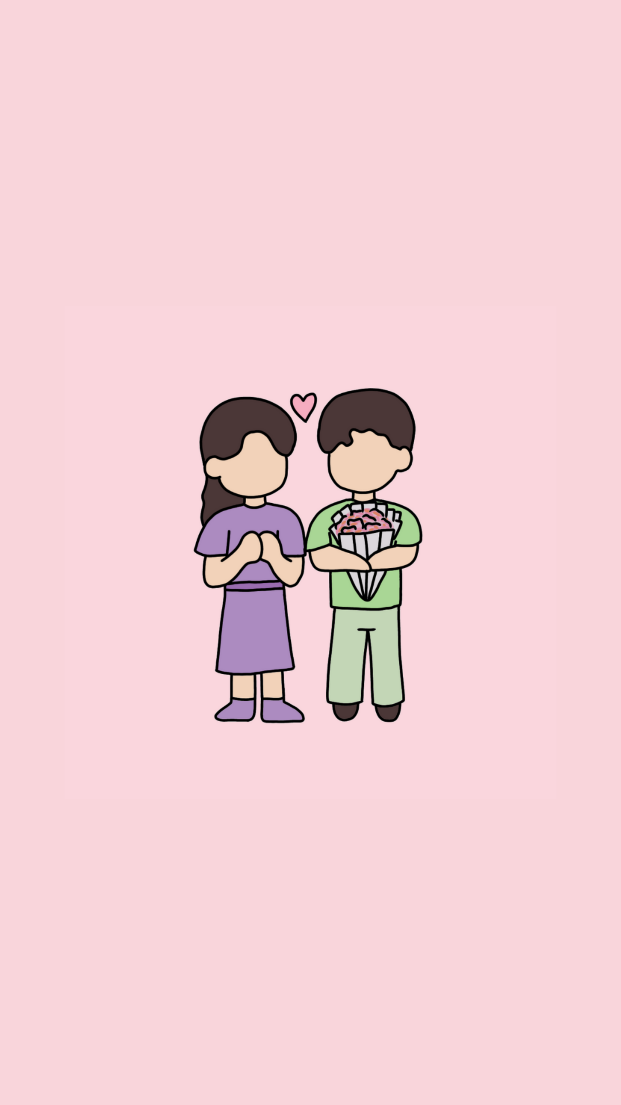 ivoci - Free Download: Cute Couple Illustration Phone Wallpapers - 7