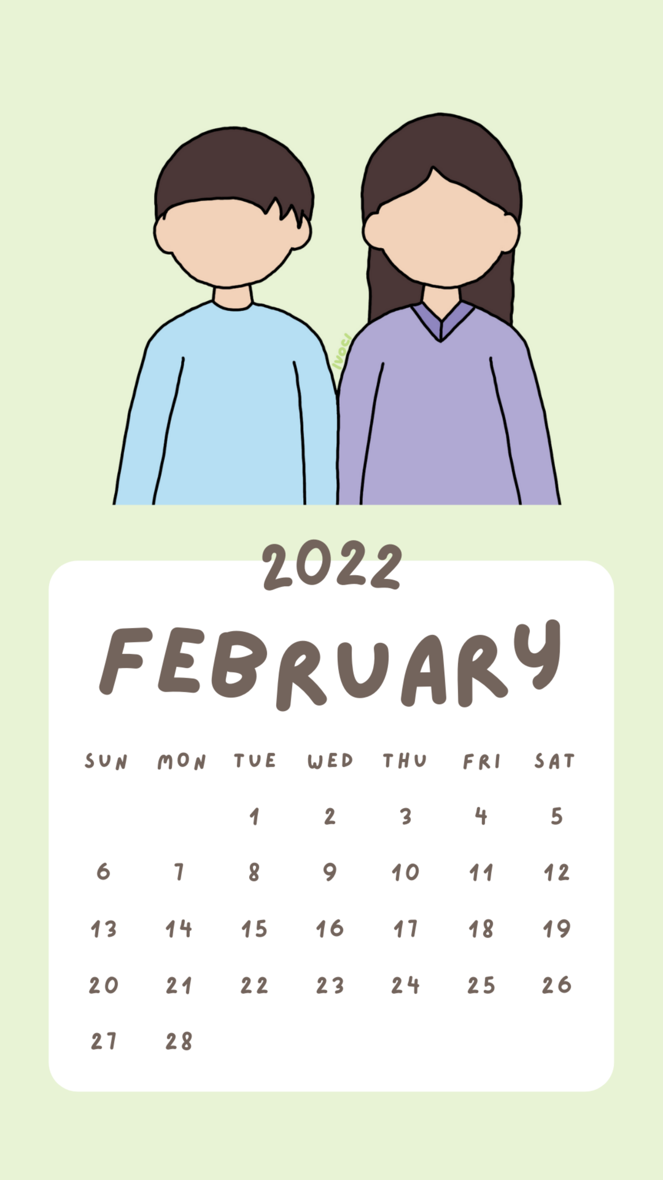 ivoci -Free Download: February 2022 Calendar Phone Wallpapers - 5