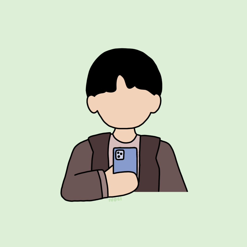 ivoci - Selfie Boy Cartoon Illustration - 1