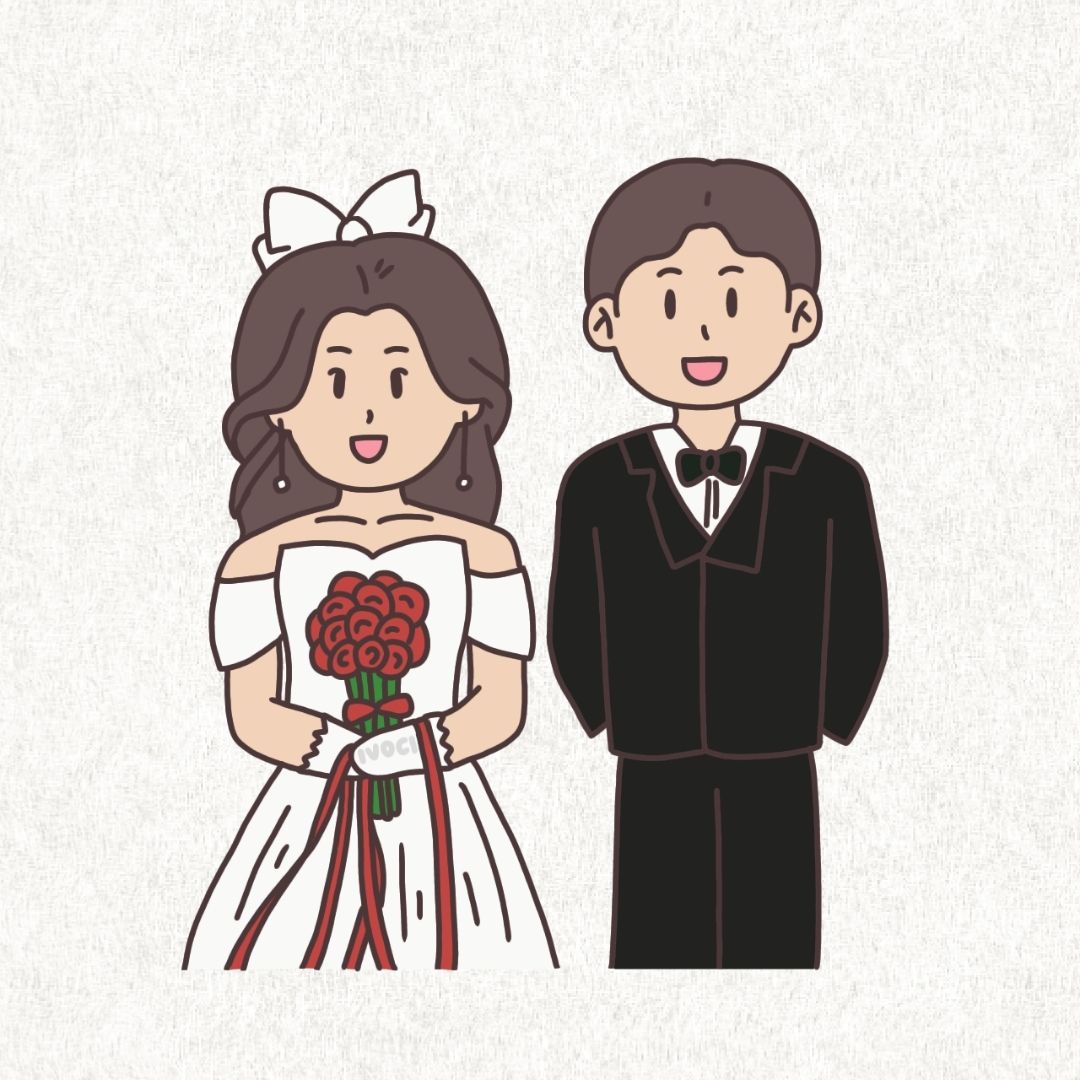 ivoci - Digital Gift ideas For Wedding Couples: Personalized Couple Illustration - 1