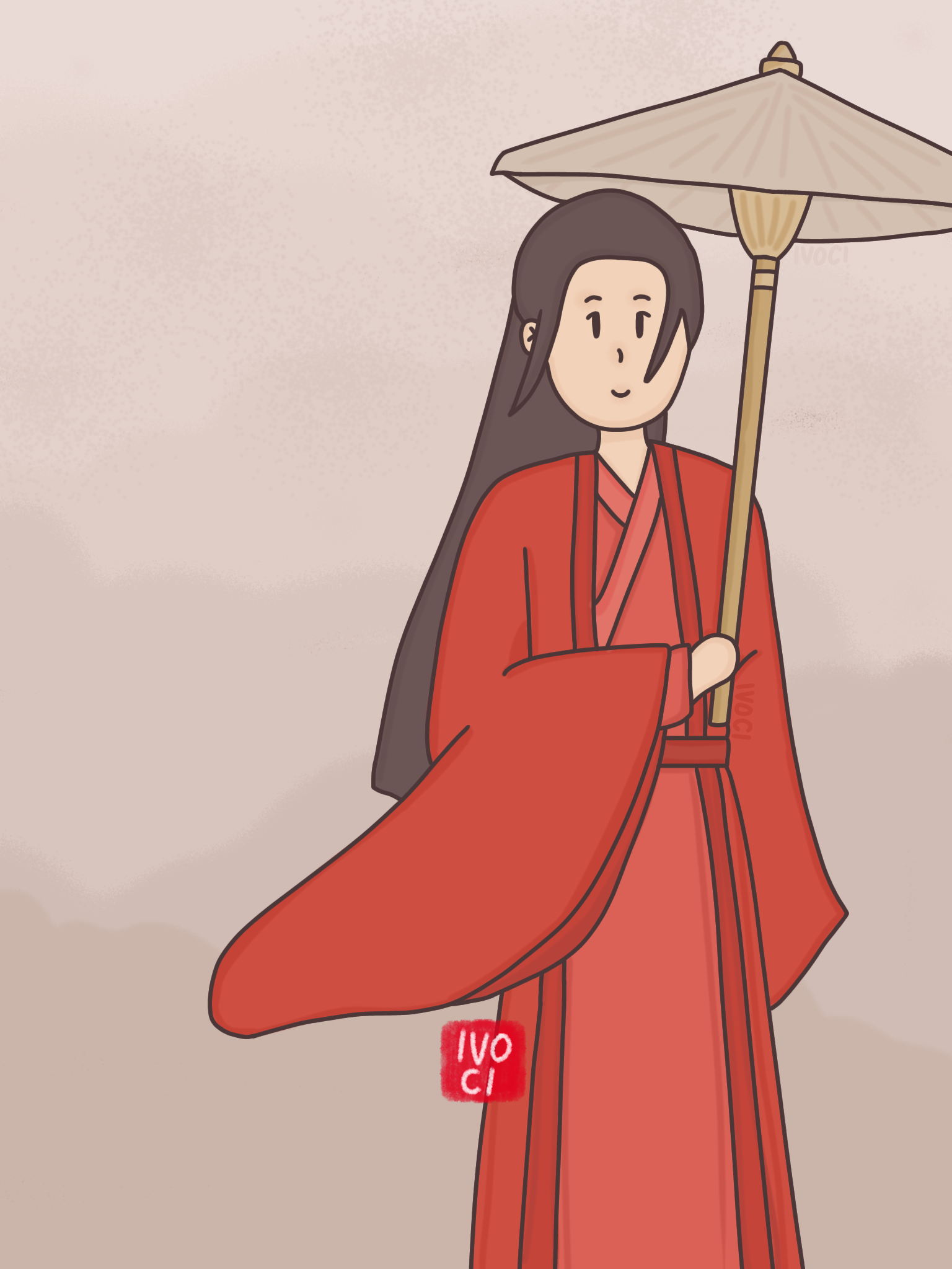 ivoci - Chinese Hanfu Girl Illustration - 1