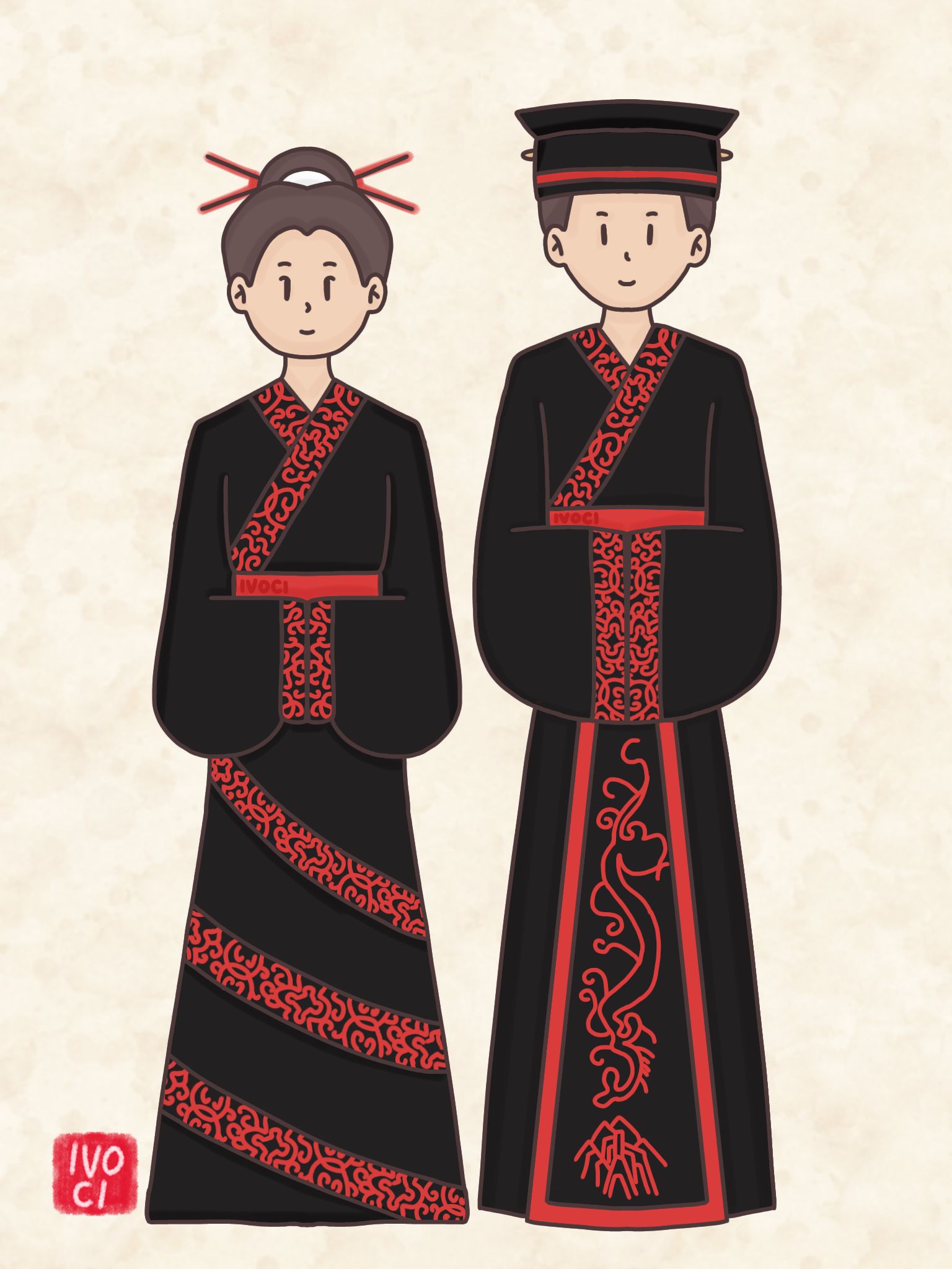ivoci - Zhou Dynasty Wedding Dress Not Red But Black - 1